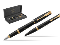 Parker Urban Muted Black GT Fountain Pen + Ballpoint Pen in a Gift Box in original Parker Prestige box