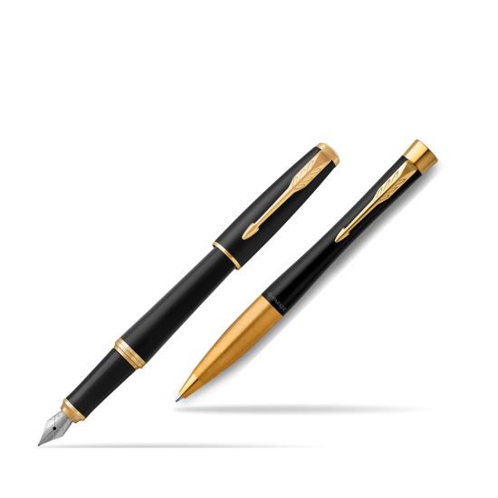 Parker Urban Muted Black GT Fountain Pen + Ballpoint Pen in a Gift Box