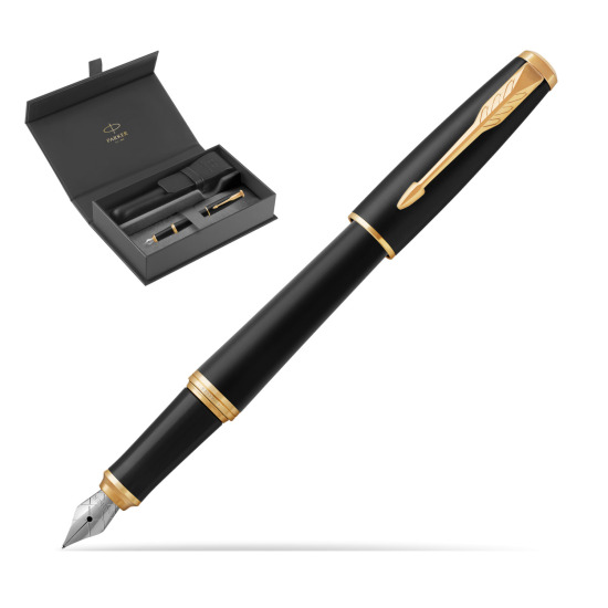 Parker Urban Muted Black GT Fountain Pen in original Parker box, closed case