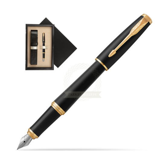 Parker Urban Muted Black GT Fountain Pen in single wooden box Wenge Single Ecru