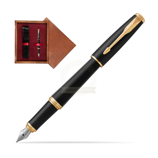 Parker Urban Muted Black GT Fountain Pen in single wooden box Mahogany Single Maroon