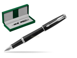 Parker Urban Black Cab CT Fountain Pen in the green leather box