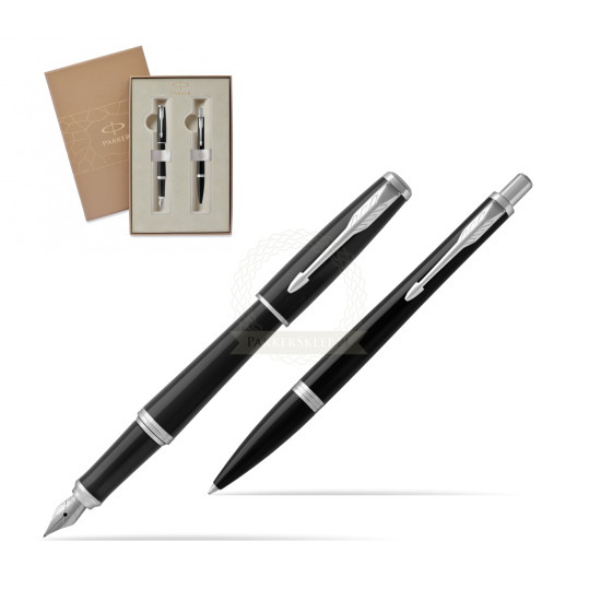 Parker Urban Black Cab CT Fountain Pen + Ballpoint Pen in a Gift Box 