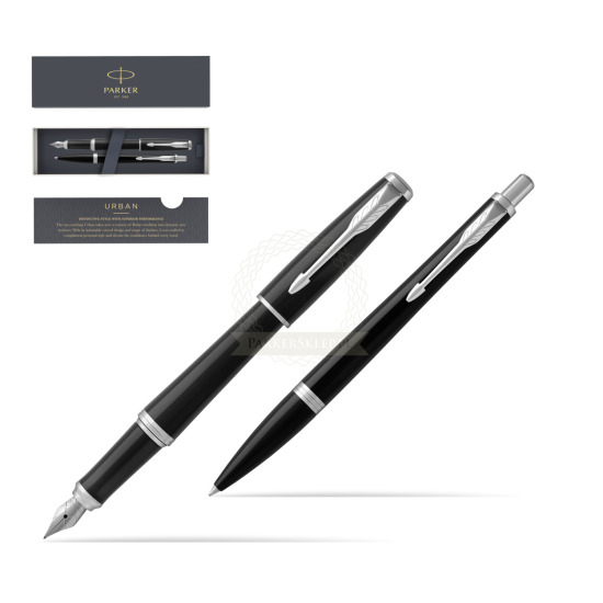 Parker Urban Black Cab CT Fountain Pen + Ballpoint Pen in a Gift Box