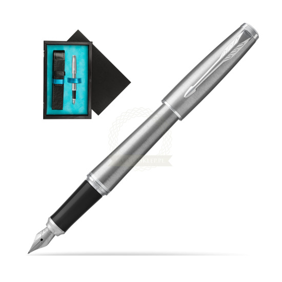 Parker Urban Metro Metallic CT Penna Stilografica in single wooden box Black Single Turquoise