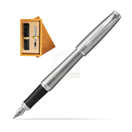 Parker Urban Metro Metallic CT Penna Stilografica in single wooden box Honey Single Ecru