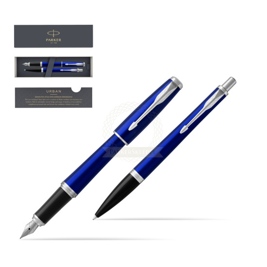 Parker Urban Nightsky Blue CT Fountain Pen + Ballpoint Pen in a Gift Box
