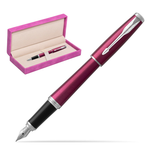 Parker Urban Vibrant Magenta CT Penna Stilografica in suede box fuchsia
