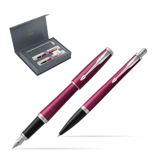 Parker Urban Vibrant Magenta CT Fountain Pen + Ballpoint Pen in a Gift Box 