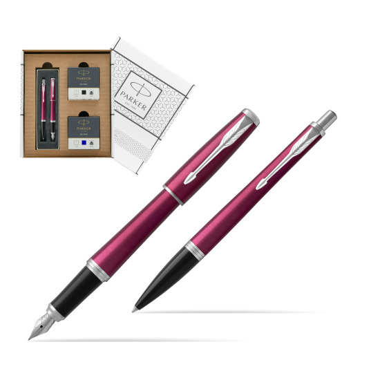 Parker Urban Vibrant Magenta CT Fountain Pen + Ballpoint Pen in a Gift Box in a Parker Eco White box