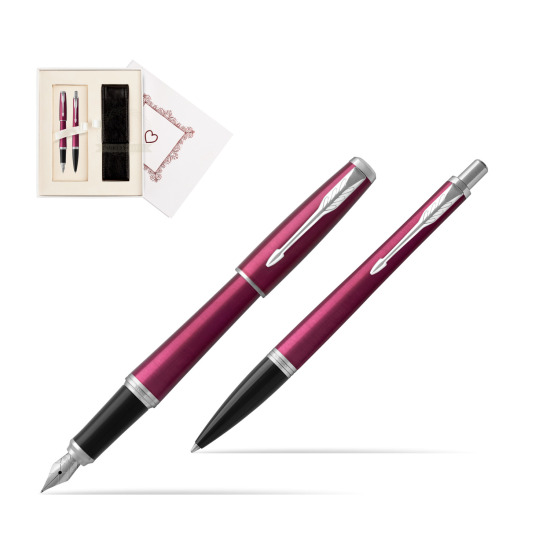 Parker Urban Vibrant Magenta CT Fountain Pen + Ballpoint Pen in a Gift Box  "Pure Love"