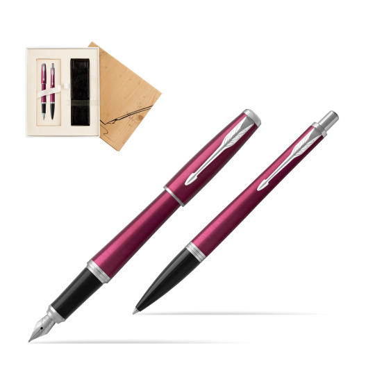 Parker Urban Vibrant Magenta CT Fountain Pen + Ballpoint Pen in a Gift Box in Standard 2