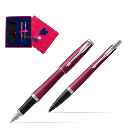 Parker Urban Vibrant Magenta CT Fountain Pen + Ballpoint Pen in a Gift Box  Love