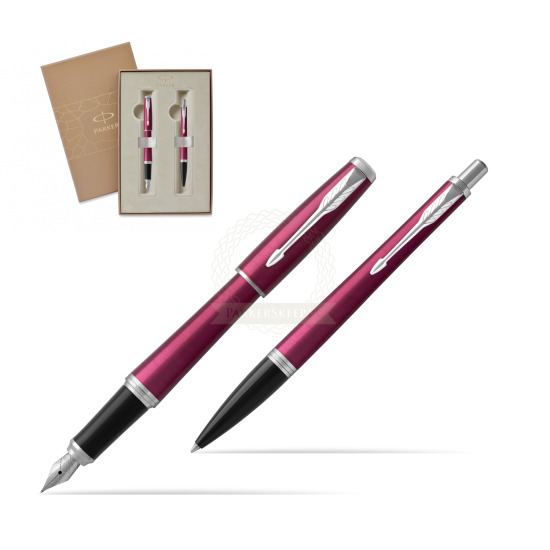 Parker Urban Vibrant Magenta CT Fountain Pen + Ballpoint Pen in a Gift Box 