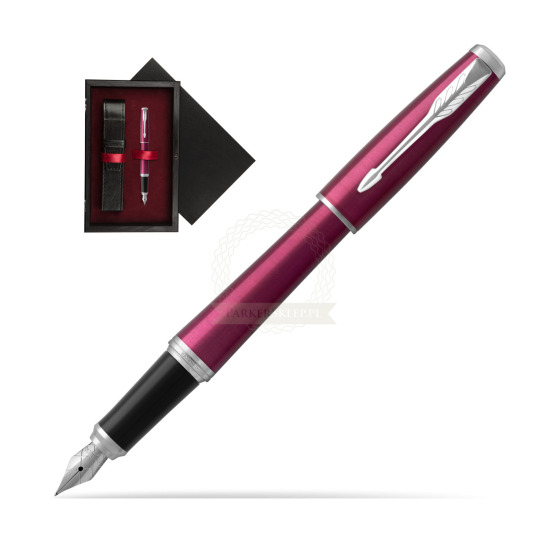 Parker Urban Vibrant Magenta CT Penna Stilografica in single wooden box Black Single Maroon