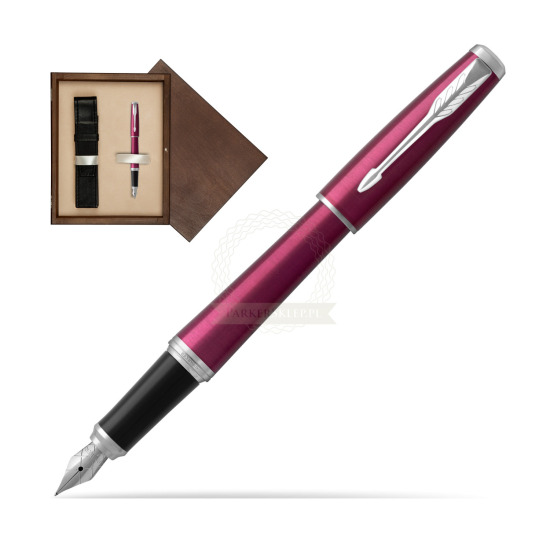 Parker Urban Vibrant Magenta CT Penna Stilografica in single wooden box Wenge Single Ecru