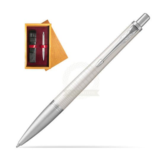 Parker Urban Premium Pearl Metal CT Kugelschreiber in single wooden box Honey Single Maroon