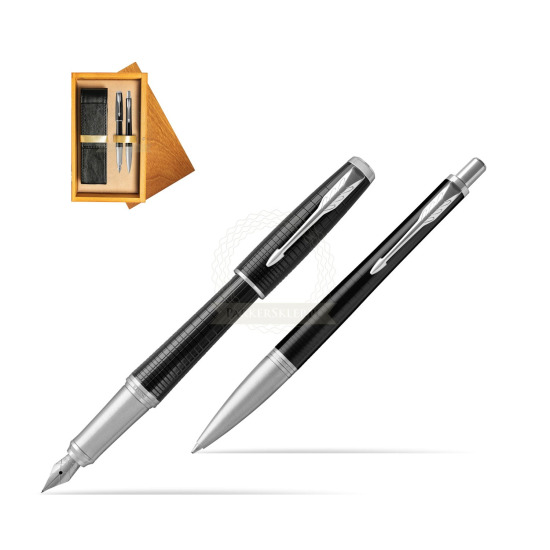 Parker Urban Premium New Ebony Metal CT Fountain Pen + Ballpoint Pen in a Gift Box in double wooden box Honey Double Ecru