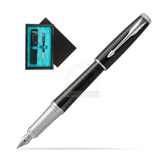 Parker Urban Premium New Ebony Metal CT Penna Stilografica in single wooden box Black Single Turquoise