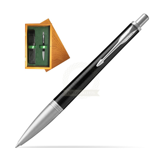 Parker Urban Premium Ebony Metal CT Ballpoint Pen in single wooden box Honey Single Green