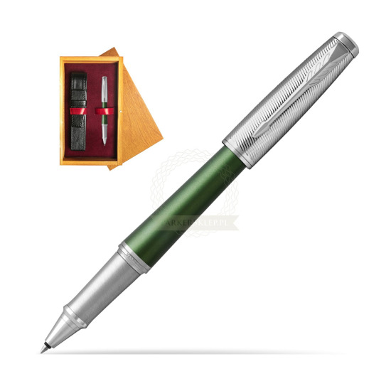 Parker Urban Premium Green CT Rollerball Pen in single wooden box Honey Single Maroon