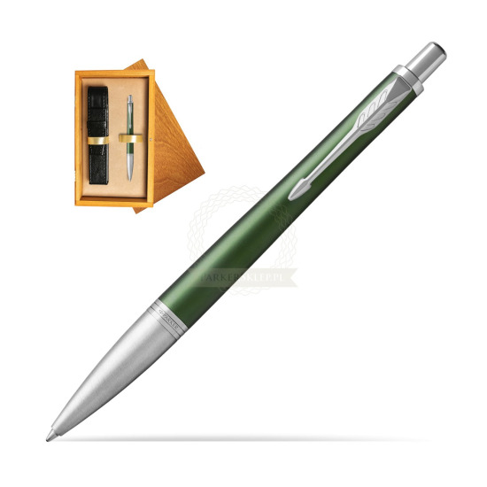 Parker Urban Premium Green CT Ballpoint Pen in single wooden box Honey Single Ecru