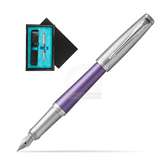 Parker Urban Premium Violet CT Penna Stilografica in single wooden box Black Single Turquoise