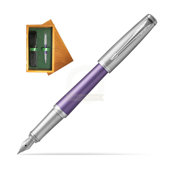 Parker Urban Premium Violet CT Penna Stilografica in single wooden box Honey Single Green