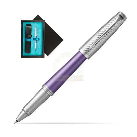 Parker Urban Premium Violet CT Rollerball Pen in single wooden box Black Single Turquoise