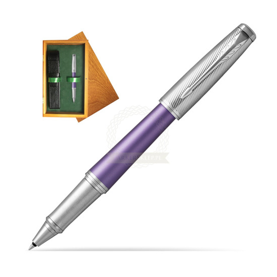 Parker Urban Premium Violet CT Rollerball Pen in single wooden box Honey Single Green