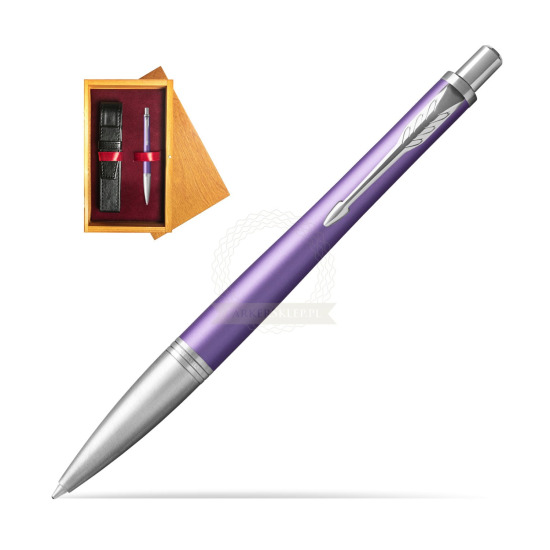Parker Urban Premium Violet CT Ballpoint Pen in single wooden box Honey Single Maroon