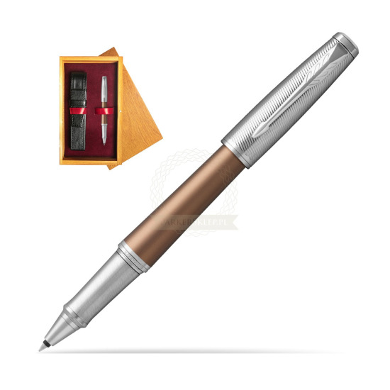 Parker Urban Premium Orange CT Rollerball Pen in single wooden box Honey Single Maroon