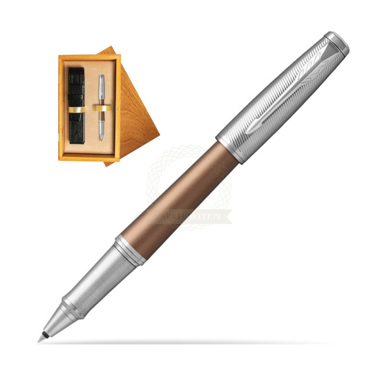 Parker Urban Premium Orange CT Rollerball Pen in single wooden box Honey Single Ecru
