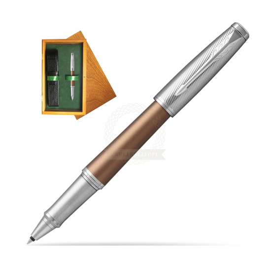 Parker Urban Premium Orange CT Rollerball Pen in single wooden box Honey Single Green