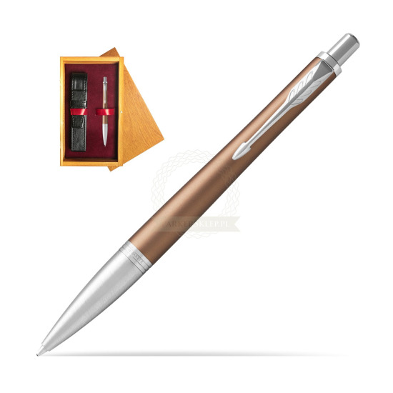 Parker Urban Premium Orange CT Ballpoint Pen in single wooden box Honey Single Maroon