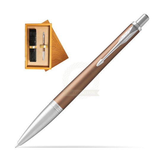 Parker Urban Premium Orange CT Ballpoint Pen in single wooden box Honey Single Ecru
