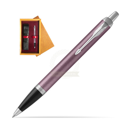 Parker IM Light Purple CT Ballpoint Pen in single wooden box Honey Single Maroon