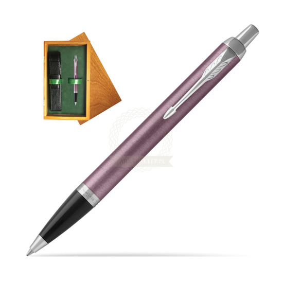 Parker IM Light Purple CT Ballpoint Pen in single wooden box Honey Single Green