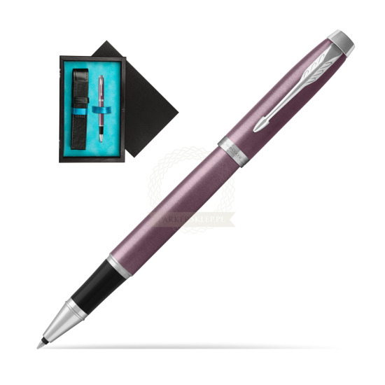 Parker IM Light Purple CT Rollerball Pen in single wooden box Black Single Turquoise