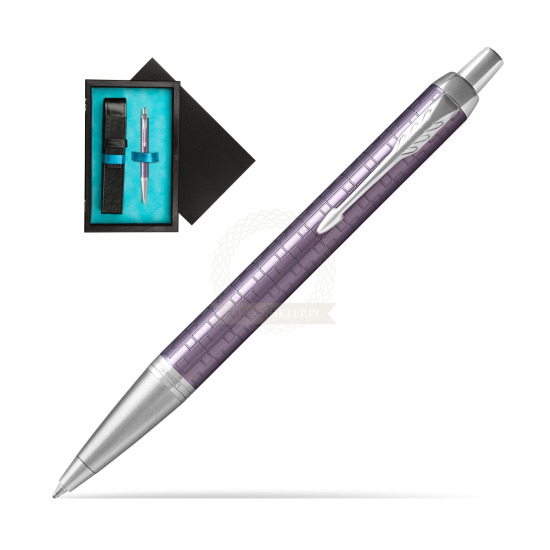 Parker IM Premium Dark Violet CT Ballpoint Pen in single wooden box Black Single Turquoise