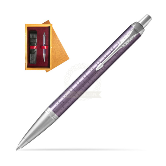 Parker IM Premium Dark Violet CT Ballpoint Pen in single wooden box Honey Single Maroon