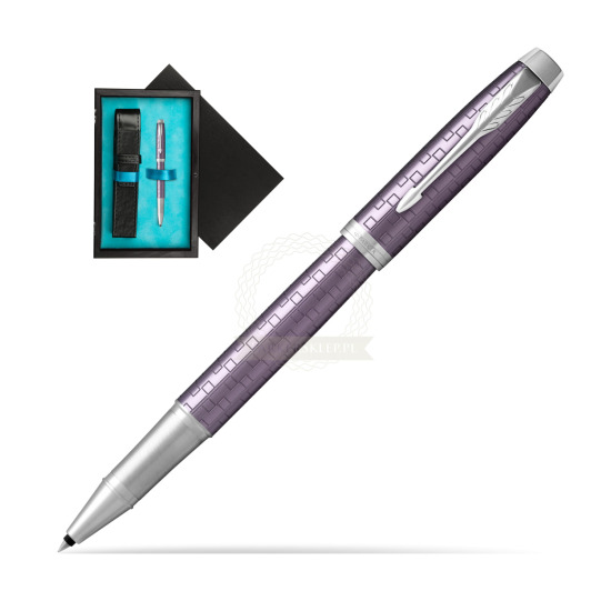 Parker IM Premium Dark Violet CT Rollerball Pen in single wooden box Black Single Turquoise