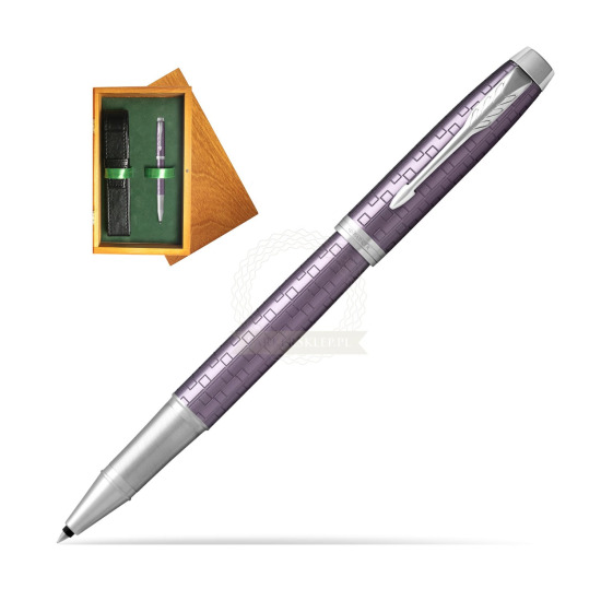 Parker IM Premium Dark Violet CT Rollerball Pen in single wooden box Honey Single Green
