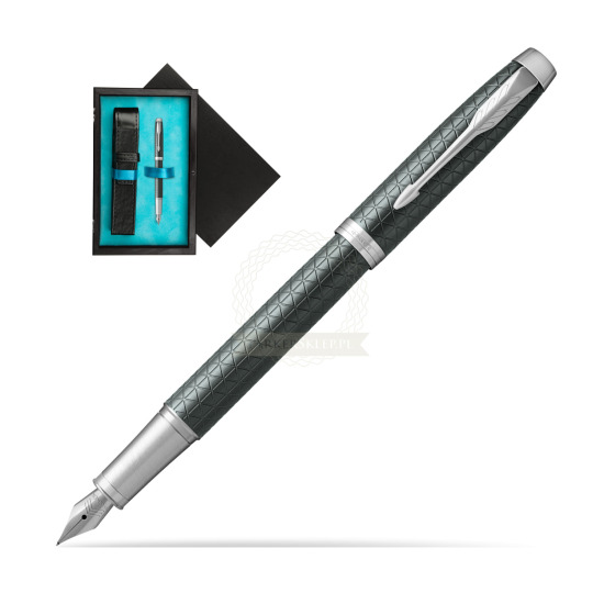 Parker IM Premium  Pale Green CT Penna Stilografica in single wooden box Black Single Turquoise