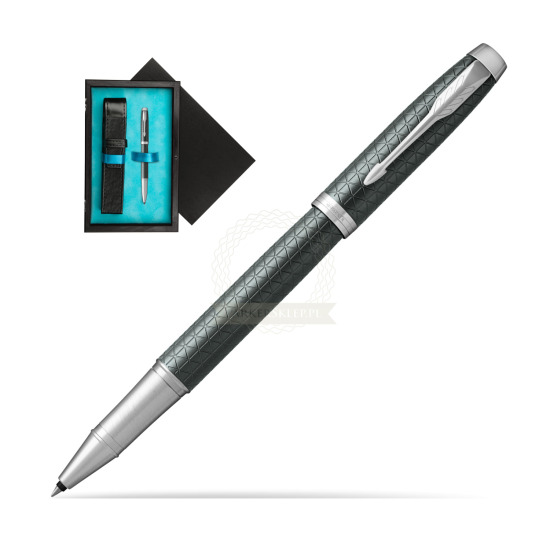 Parker IM Premium  Pale Green CT Rollerball Pen in single wooden box Black Single Turquoise