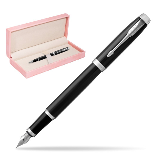 Parker IM Black CT Penna Stilografica in suede box pink