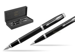 Parker IM Black CT 2016 Fountain Pen + Ballpoint Pen in a Gift Box in original Parker Prestige box
