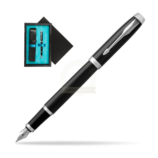 Parker IM Black CT Penna Stilografica in single wooden box Black Single Turquoise