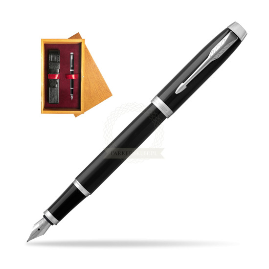Parker IM Black CT Penna Stilografica in single wooden box Honey Single Maroon