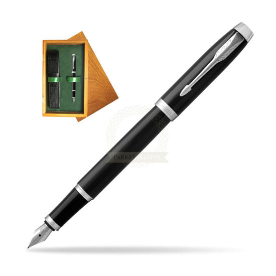 Parker IM Black CT Penna Stilografica in single wooden box Honey Single Green